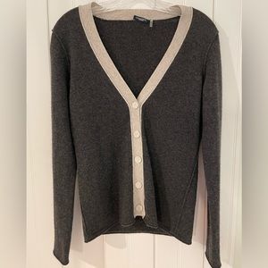 Magaschoni Grey Cashmere Cardigan Sweater